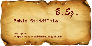 Bahis Szidónia névjegykártya
